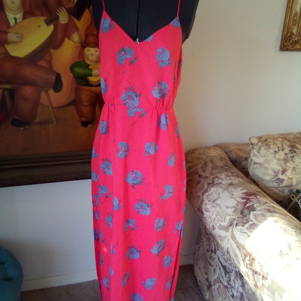J. Crew Long Floral Racer Back Dress